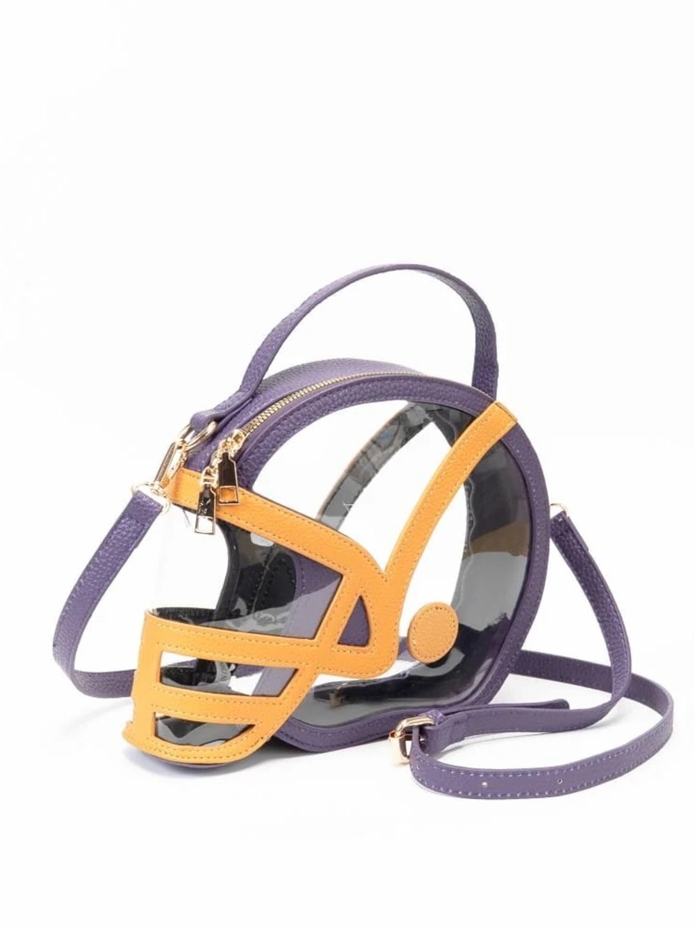 Purple & Yellow Clear Crossbody Bag - Fashion Women's Handbag